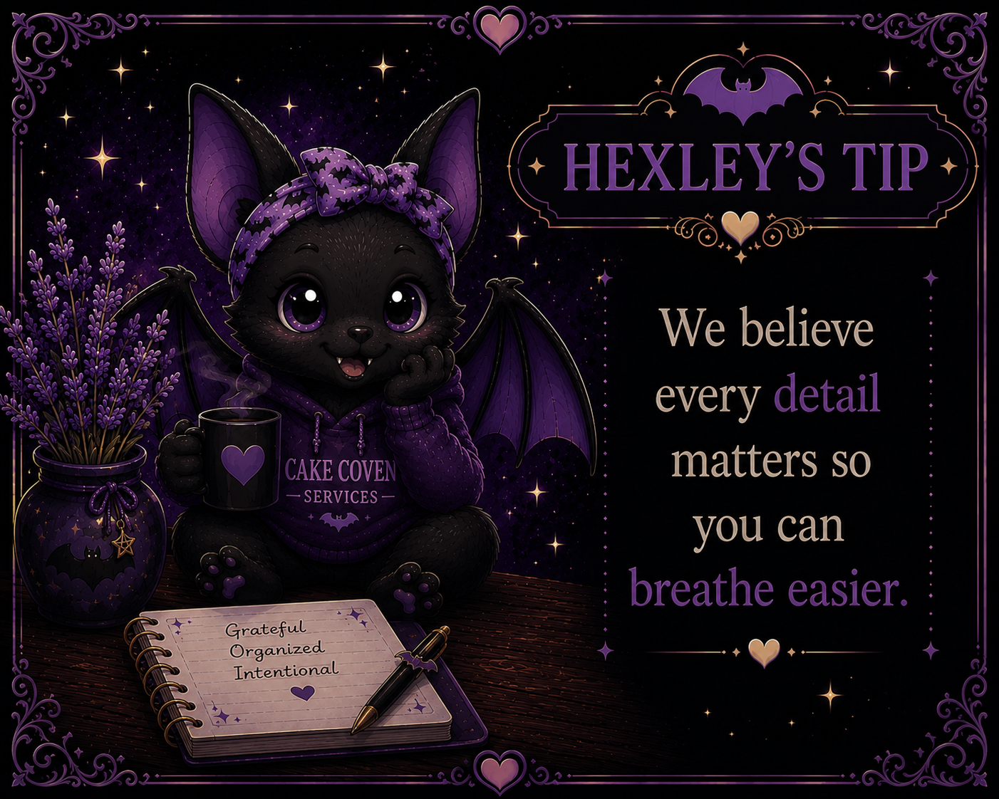 Hexley's Tip: We believe every detail matters so you can breathe easier.