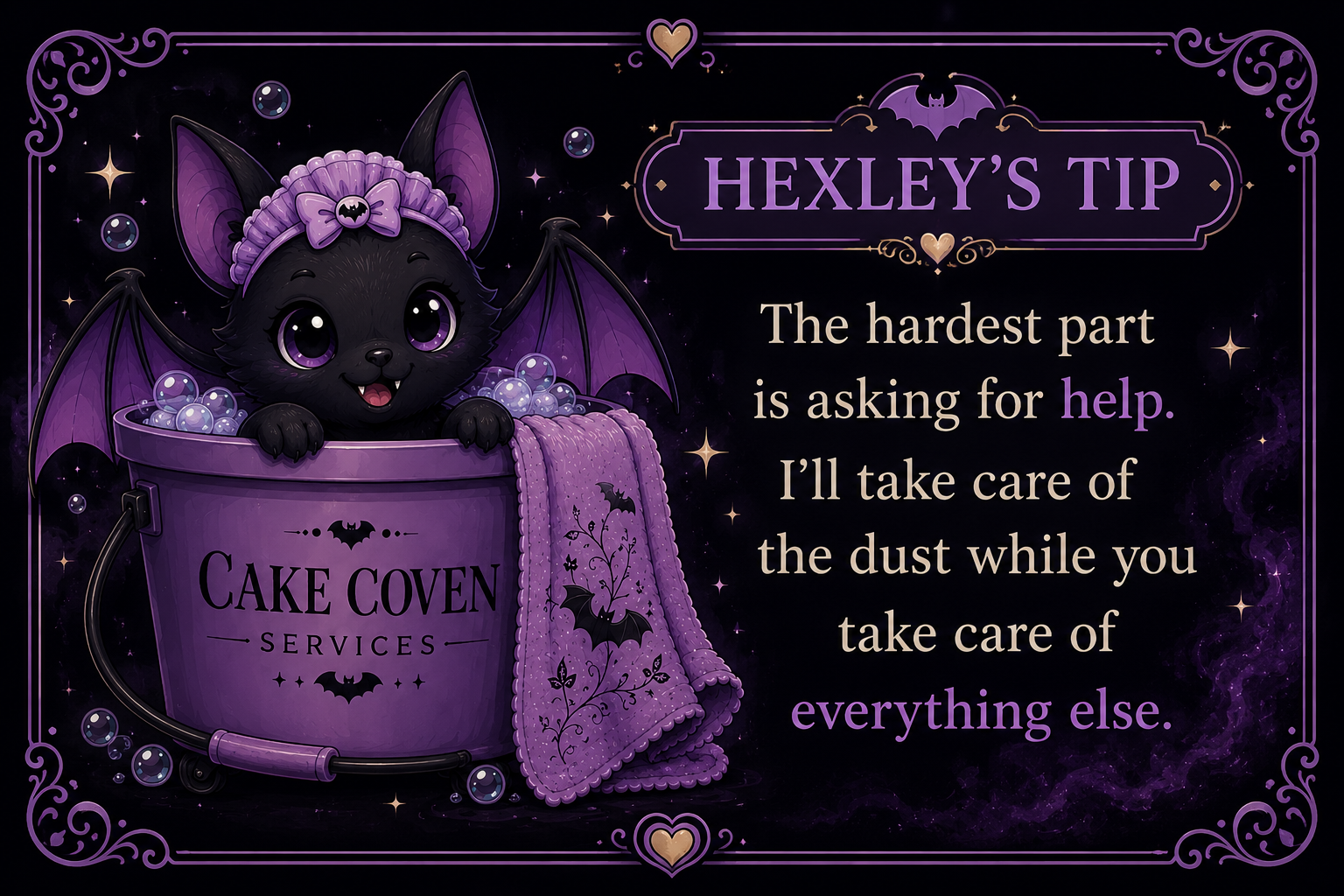 Hexley's Tip: The hardest part is asking for help. I'll take care of the dust while you take care of everything else.